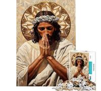 Puzzle da 1000 pezzi per adulti con Gesù in preghiera puzzle per adolescenti ideale per passare il tempo durante le vacanze stimolare la mente e creare compleanni 38x52cm