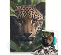 Puzzle da 1000 pezzi per adulti con giaguaro dal volto realistico gioco rilassante assemblaggio di figure lista dei desideri con Babbo Natale 50x75cm