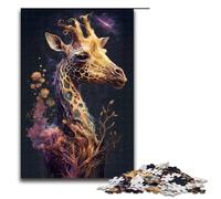Puzzle da 1000 pezzi per adulti con giraffa da favola divertente per tutta la famiglia antistress sfida difficile 75x50 cm