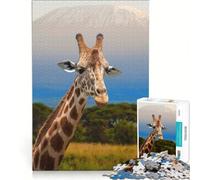 Puzzle da 1000 pezzi per adulti con giraffa sul Kilimangiaro, gioco educativo, impegnativo da completare, ideale per compleanno e Natale 38x52cm