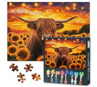 Puzzle da 1000 pezzi, per adulti, con girasoli, difficile, impegnativo, per famiglie, serate di gioco, opere d'arte, puzzle come accessorio per la casa, 70 x 50 cm