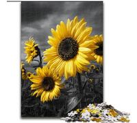 Puzzle da 1000 pezzi per adulti con girasoli, ideale come regalo di compleanno o per le feste, gioco da tavolo (dimensioni 50x75cm)