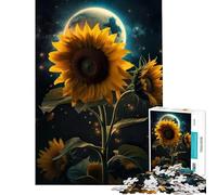 Puzzle da 1000 pezzi per adulti con girasoli Terra e spazio gioco intellettuale gioco impossibile per tutta la famiglia regalo per donne e uomini (dimensioni 38x26cm)