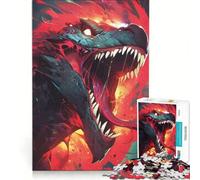 Puzzle da 1000 pezzi per adulti con Godzilla, gioco per famiglie, rilassante e stimolante per la mente, collezione d'artista, belle arti 38x26cm