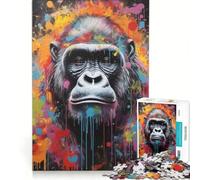 Puzzle da 1000 pezzi per adulti con gorilla, Banksy e arte di strada Gioco impossibile, stimola l'analisi e la logica, rafforza l'amore tra le coppie 38x26cm