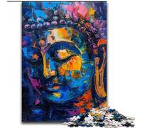 Puzzle da 1000 pezzi per adulti con graffiti colorati di Buddha in legno,un regalo perfetto per il divertimento in famiglia,50x75cm,per decorare la casa,allenare la mente e come regalo per le feste