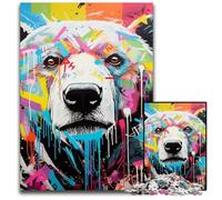 Puzzle da 1000 pezzi per adulti con graffiti dell'orso polare, rilassante e divertente, perfetto regalo di Natale e decorazione per la casa, 50x75CM/19,68x29,52 pollici.