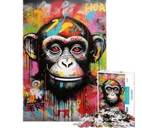 Puzzle da 1000 pezzi per adulti con graffiti di Banksy scimmia e altro ancora Puzzle rilassante di analisi e logica difficile e stimolante (dimensioni 50x75cm)