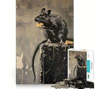 Puzzle da 1000 pezzi per adulti con graffiti di Banksy,topo e formaggio,assemblaggio preciso,divertente,intelligente,regalo,momento di pace,decorazione per compleanno,regalo (38x26cm)