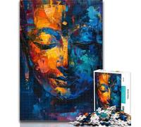 Puzzle da 1000 pezzi per adulti con graffiti di Buddha colorati, 1000 pezzi per adulti, gioco stimolante, ideale come regalo per tutta la famiglia, 26x38cm