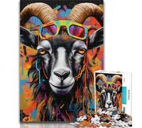 Puzzle da 1000 pezzi per adulti con graffiti di capra, per adolescenti, giocattoli educativi, ideali come regalo per tutta la famiglia, 75x50cm