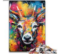 Puzzle da 1000 pezzi per adulti con graffiti di cervi, puzzle da 1000 pezzi per adulti, coinvolgente attività di gioco per la famiglia, 50x75cm