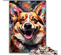 Puzzle da 1000 pezzi per adulti con graffiti di Corgi. Puzzle da 1000 pezzi per adulti. Regalo perfetto per feste e compleanni (dimensioni 50x75cm).