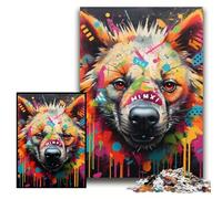 Puzzle da 1000 pezzi per adulti con graffiti di iene, in cartone, 26x38cm, rompicapo e decorazione per la casa, regalo perfetto per le feste.