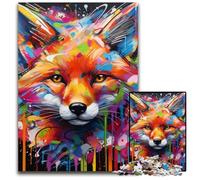 Puzzle da 1000 pezzi per adulti con graffiti di volpe. Puzzle impossibili per adulti, ideale come regalo di Natale e decorazione per la casa, 50x75CM/19,68x29,52 pollici.