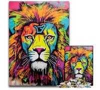 Puzzle da 1000 pezzi per adulti con graffiti raffiguranti il leone, in cartone, gioco rompicapo per adolescenti, regalo perfetto per le feste, 26X38CM/10,23x14,96 pollici.