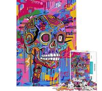 Puzzle da 1000 pezzi per adulti con graffiti teschio e arte pop Puzzle antistress per adulti migliora la memoria Ideale come regalo per tutta la famiglia (dimensioni 38x52cm)