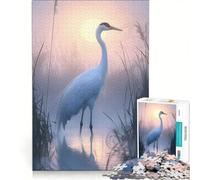 Puzzle da 1000 pezzi per adulti con gru bianca all'alba antistress di difficoltà elevata ideale come elemento della lista dei desideri con Babbo Natale 50x75cm