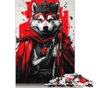 Puzzle da 1000 pezzi per adulti con guerriero Shiba Inu, difficoltà elevata, rafforza i rapporti tra i membri della famiglia, 1000 pezzi (75x50 cm)