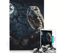 Puzzle da 1000 pezzi per adulti con gufo appollaiato su un vecchio albero gioco per famiglie interazione genitore-figlio compleanno e Natale 50x75cm