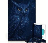 Puzzle da 1000 pezzi per adulti con gufo celeste,decorazione pulita e adatta,gioco per esercizi mentali,momento di relax,divertimento per il compleanno (38x26cm)
