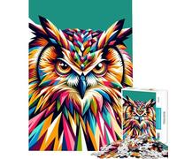 Puzzle da 1000 pezzi per adulti con gufo colorato in stile pop art ideale per il relax Perfetto per decorare e favorire l'interazione genitore-figlio (dimensioni 50x75cm)