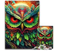 Puzzle da 1000 pezzi per adulti con gufo colorato, rilassante e divertente, perfetto regalo di Natale e decorazione per la casa, 50x75CM/19,68x29,52 pollici.