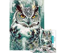 Puzzle da 1000 pezzi per adulti con gufo ideale per ragazzi per allenare la precisione e la coordinazione occhio-mano Giocattolo educativo 38x52cm