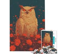 Puzzle da 1000 pezzi per adulti con gufo in un roseto gioco educativo e stimolante ideale per la decorazione della casa e come regalo di Babbo Natale segreto (dimensioni 38x26cm)