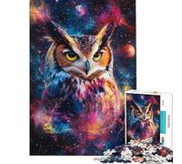 Puzzle da 1000 pezzi per adulti con gufo nel cosmo gioco educativo stimolante per la mente ideale come regalo di compleanno o per passare il tempo in casa (dimensioni 38x52cm)