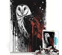 Puzzle da 1000 pezzi per adulti con gufo reale, dipinto a inchiostro, gioco rompicapo, divertente antistress, per rafforzare l'amore tra le coppie 38x26cm