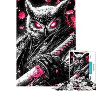 Puzzle da 1000 pezzi per adulti con gufo samurai e guerriero Gioco rompicapo per adulti stimola la memoria e migliora la concentrazione Ideale come regalo (dimensioni 50x75cm)
