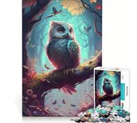 Puzzle da 1000 pezzi per adulti con gufo tema mitologico gioco interattivo per genitori e figli ideale come regalo per tutta la famiglia 38x26cm