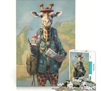 Puzzle da 1000 pezzi per adulti con guida di viaggio e giraffa gioco per famiglie difficile e stimolante regalo di compleanno e originale 38x26cm