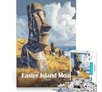Puzzle da 1000 pezzi per adulti con i Moai dell'Isola di Pasqua, gioco educativo, allena la mente e la mano, migliora l'amore tra le coppie 38x26cm