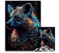 Puzzle da 1000 pezzi per adulti con iene dipinte a inchiostro, puzzle in legno per adulti per decorare la casa, Natale e Capodanno per adolescenti, 50x75CM/19,68x29,52 pollici