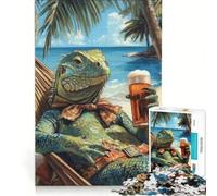 Puzzle da 1000 pezzi per adulti con iguane, ideale per rilassarsi in spiaggia, un gioco impossibile, perfetto per passare il tempo durante le vacanze, un regalo per amici e familiari 38x52cm