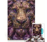 Puzzle da 1000 pezzi per adulti con il bellissimo volto di un leone, gioco pratico, antistress, ideale come regalo per tutta la famiglia 38x52cm