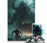 Puzzle da 1000 pezzi per adulti con il boss finale Kraken fantasy, gioco per famiglie, difficile e stimolante, compleanno 38x26cm