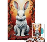 Puzzle da 1000 pezzi per adulti con il coniglietto curioso giocattolo antistress ideale come regalo (dimensioni 38x52cm)