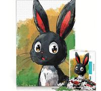 Puzzle da 1000 pezzi per adulti con il coniglietto curioso, un gioco rilassante, divertente e spiritoso, ideale come regalo 38x26cm