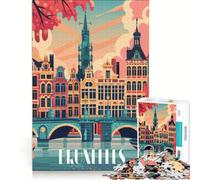 Puzzle da 1000 pezzi per adulti, con il fascino di Bruxelles, gioco impossibile, ideale per passare il tempo durante le vacanze, regalo di compleanno o di viaggio, 38x52cm