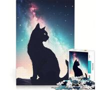 Puzzle da 1000 pezzi per adulti con il Gatto Cosmico, gioco interattivo, antistress, compleanno e Natale 38x26cm