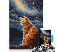 Puzzle da 1000 pezzi per adulti con il Gatto di Van Gogh, gioco rompicapo, stimolante da completare, per rafforzare l'amore tra le coppie 38x52cm