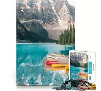 Puzzle da 1000 pezzi per adulti con il lago Braies e i suoi bellissimi bordi nettiGioco creativo per la mente,gioco lento e divertente,regalo di Natale rilassante (50x75cm)