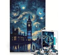 Puzzle da 1000 pezzi per adulti con il lago del Big Ben e l'opera di Van Gogh ideale per rilassarsi decorare la casa con un'opera d'arte e fare un regalo a tutta la famiglia 38x26cm