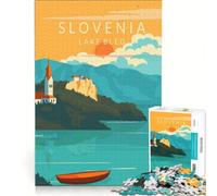 Puzzle da 1000 pezzi per adulti con il lago di Bled Slovenia e castello Un gioco rilassante divertente e spiritoso ideale come regalo 38x26cm