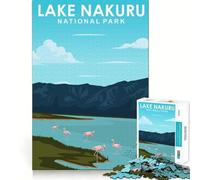 Puzzle da 1000 pezzi per adulti con il Lago Nakuru e il Parco Nazionale,dalle linee pulite e artistiche,ideale per stimolare la mente e divertirsi nel tempo libero,perfetto come regalo di Natale