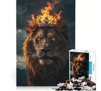 Puzzle da 1000 pezzi per adulti con il leone maschio in fiamme del Re Leone, gioco interattivo, interazione genitore-figlio, ideale come regalo per tutta la famiglia 50x75cm