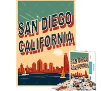 Puzzle da 1000 pezzi per adulti con il lungomare di San Diego gioco educativo e stimolante per l'analisi e la logica ideale come regalo di compleanno (dimensioni 75x50cm)